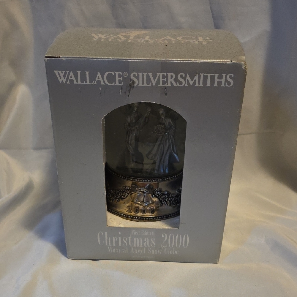 Wallace Silversmiths Silver Angel Snow Globe